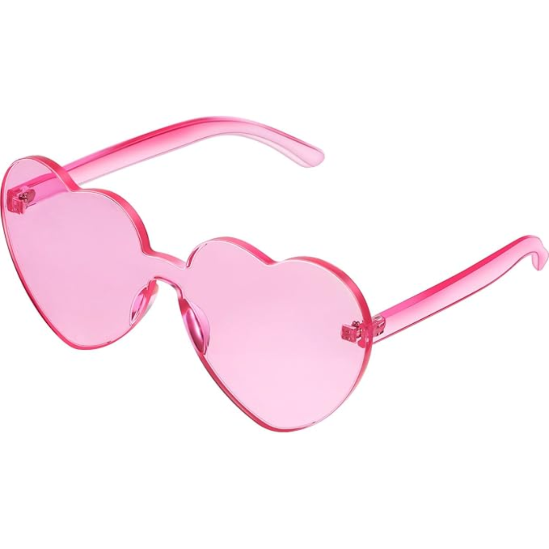 Trendy Heart Sunglasses without Frame in Transparent Look - HeartBlitz