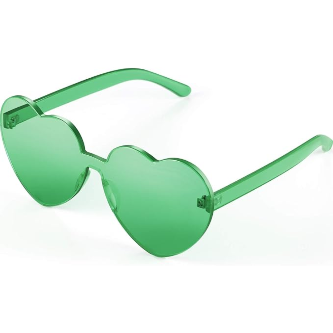 Trendy Heart Sunglasses without Frame in Transparent Look - HeartBlitz