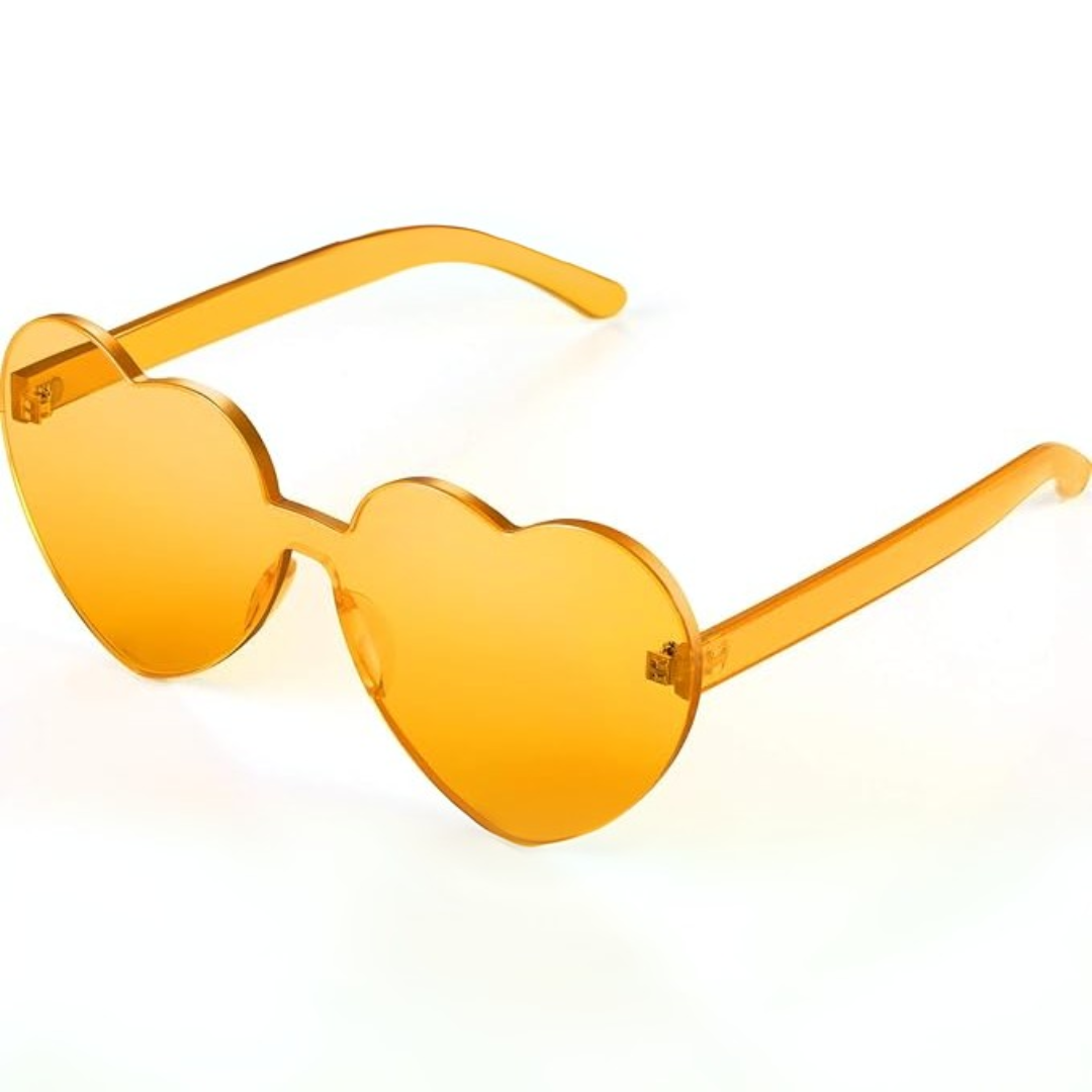 Trendy Heart Sunglasses without Frame in Transparent Look - HeartBlitz