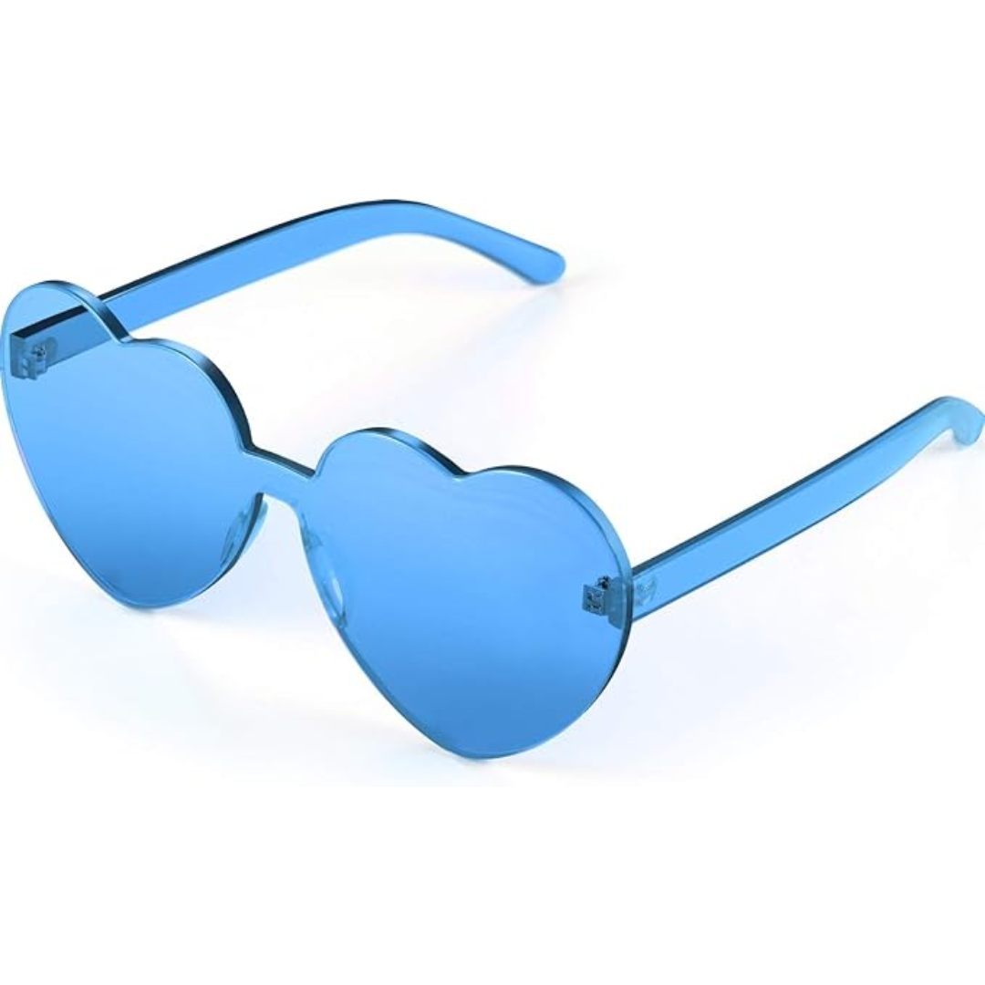 Trendy Heart Sunglasses without Frame in Transparent Look - HeartBlitz