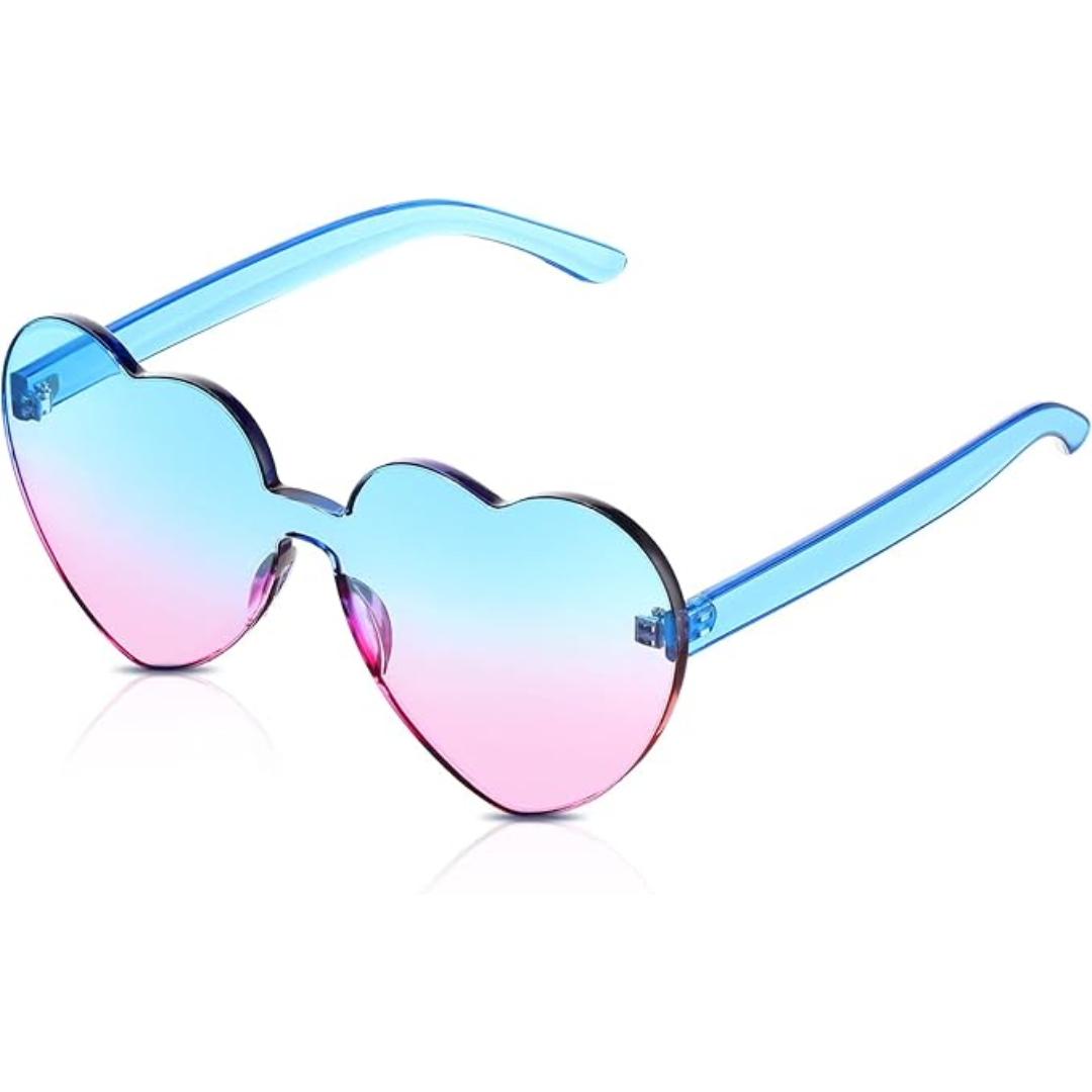 Trendy Heart Sunglasses without Frame in Transparent Look - HeartBlitz