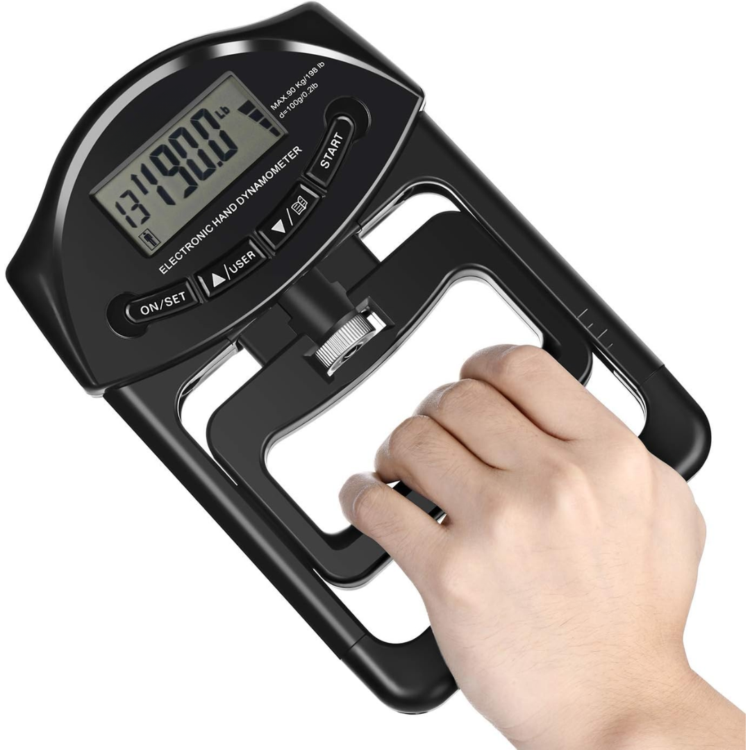 Gripmaster Digital Hand Dynamometer – Precise Grip Strength Meter up to 90kg – Compact, Portable Grip Tester for Fitness, Therapy & Rehabilitation