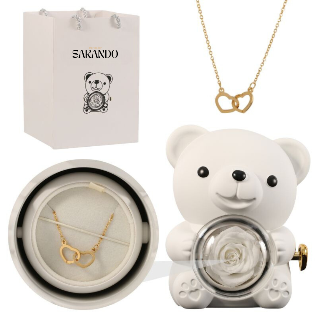 PermaBloom Gift Rose Pendant | Water-Resistant Rose with Custom Engraved Necklace
