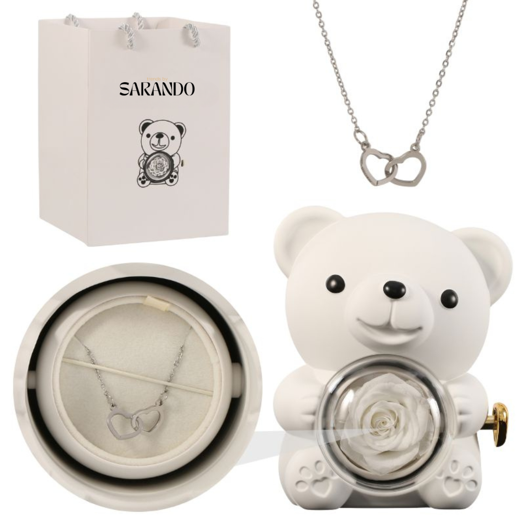PermaBloom Gift Rose Pendant | Water-Resistant Rose with Custom Engraved Necklace