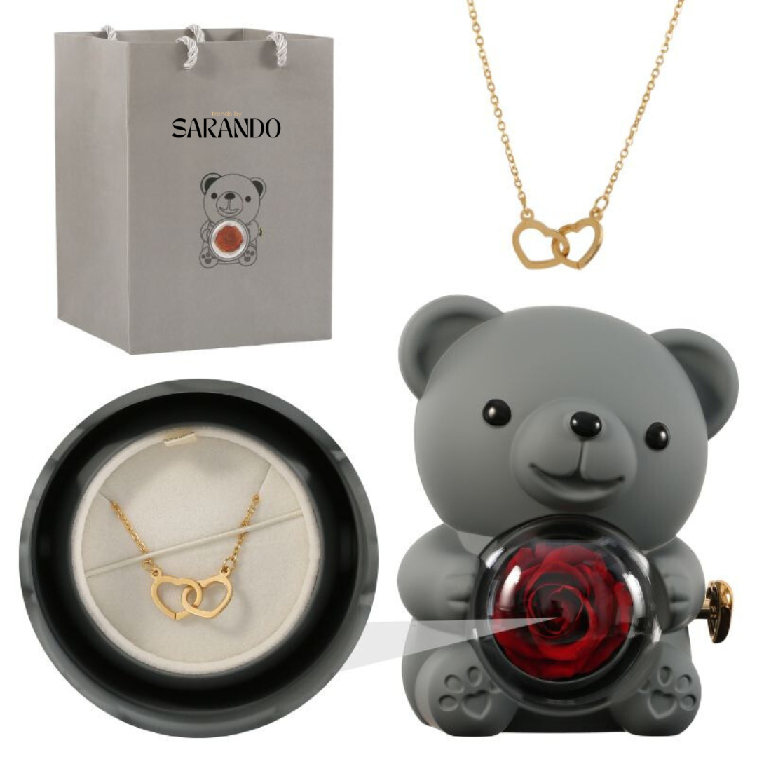 PermaBloom Gift Rose Pendant | Water-Resistant Rose with Custom Engraved Necklace
