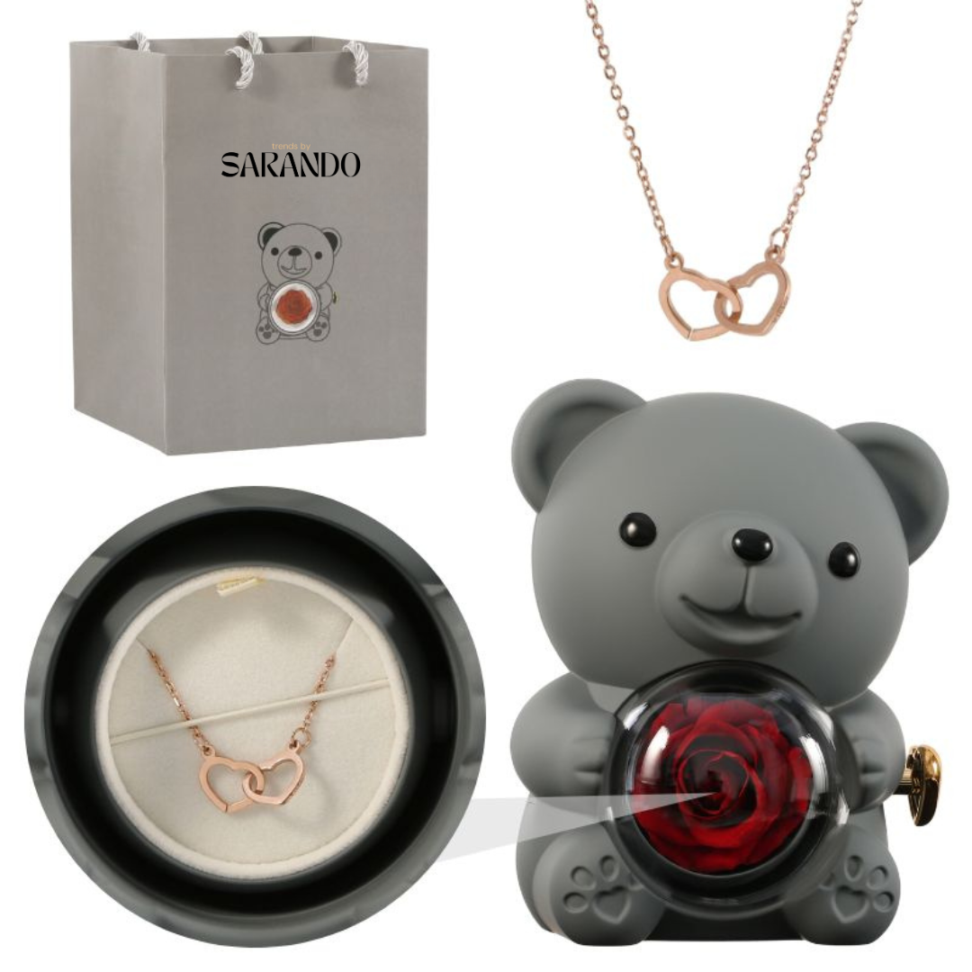 PermaBloom Gift Rose Pendant | Water-Resistant Rose with Custom Engraved Necklace