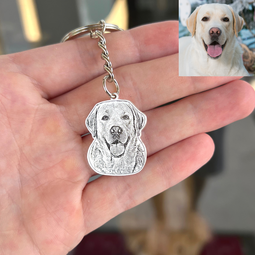 EternaPet Photo Keychain | High-Quality Stainless Steel Engraved Keepsake for Pet Lovers