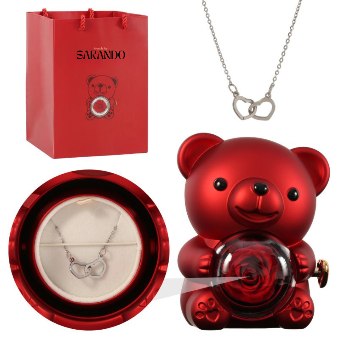 PermaBloom Gift Rose Pendant | Water-Resistant Rose with Custom Engraved Necklace