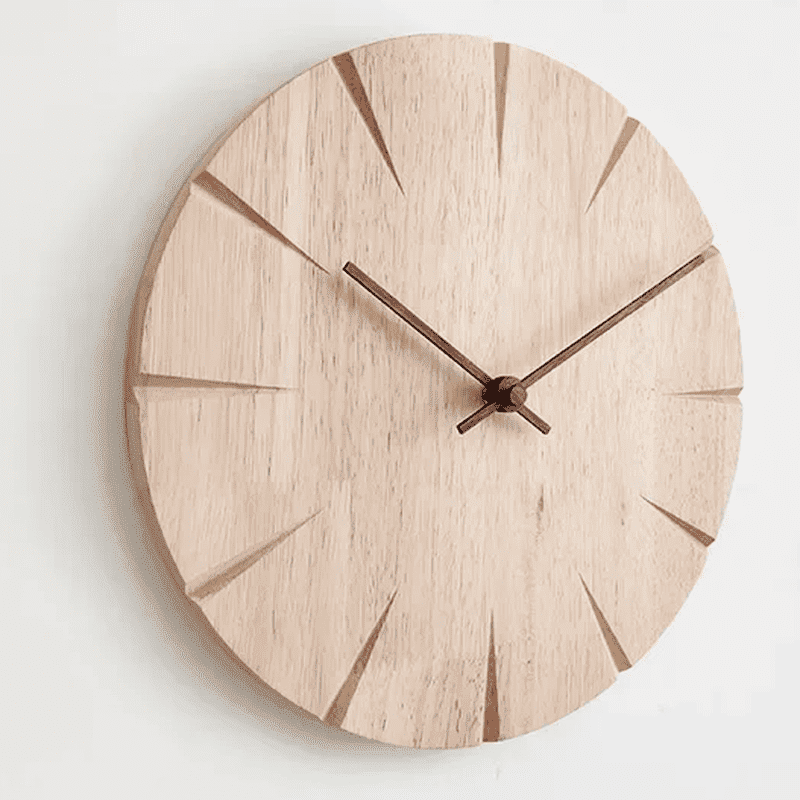 Timeless Wood Wall Clock - Elegant Minimalist Solid Wood Pendulum Clock