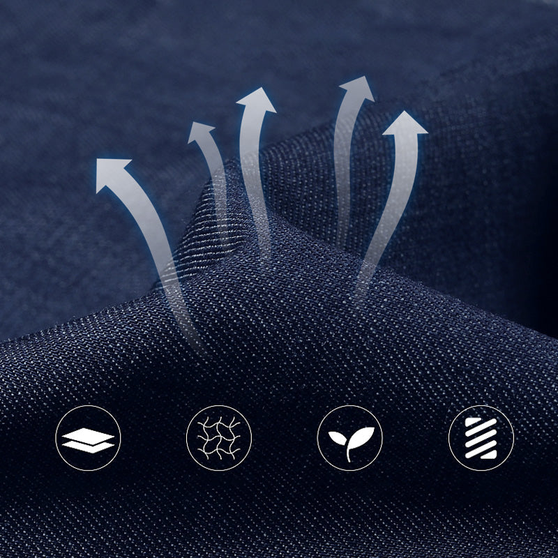 Straight Cut Men's Jeans with High Waist