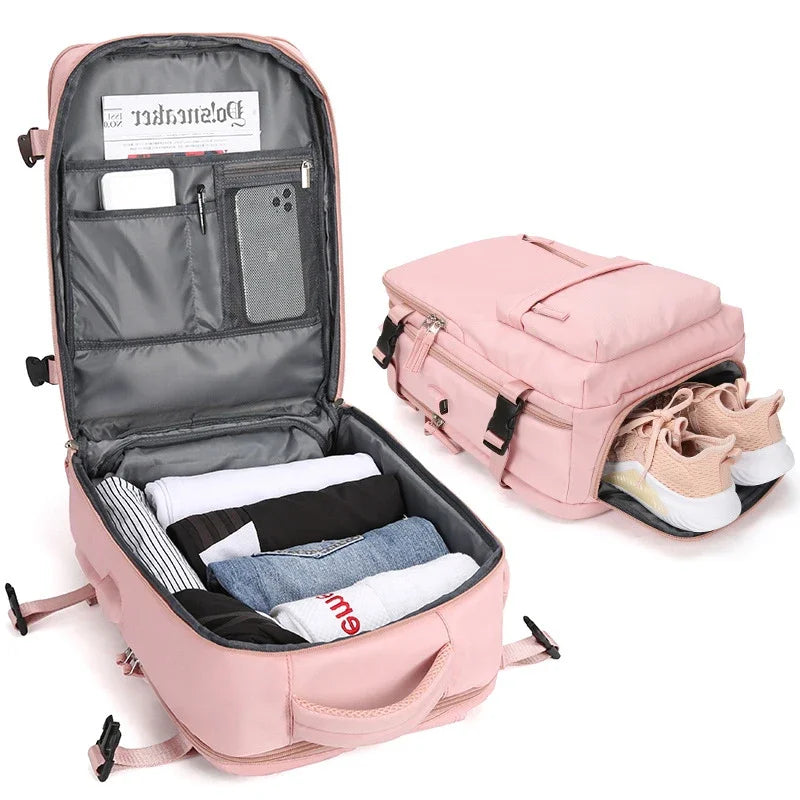 Travel Carry-On Backpack with Shoe Compartment