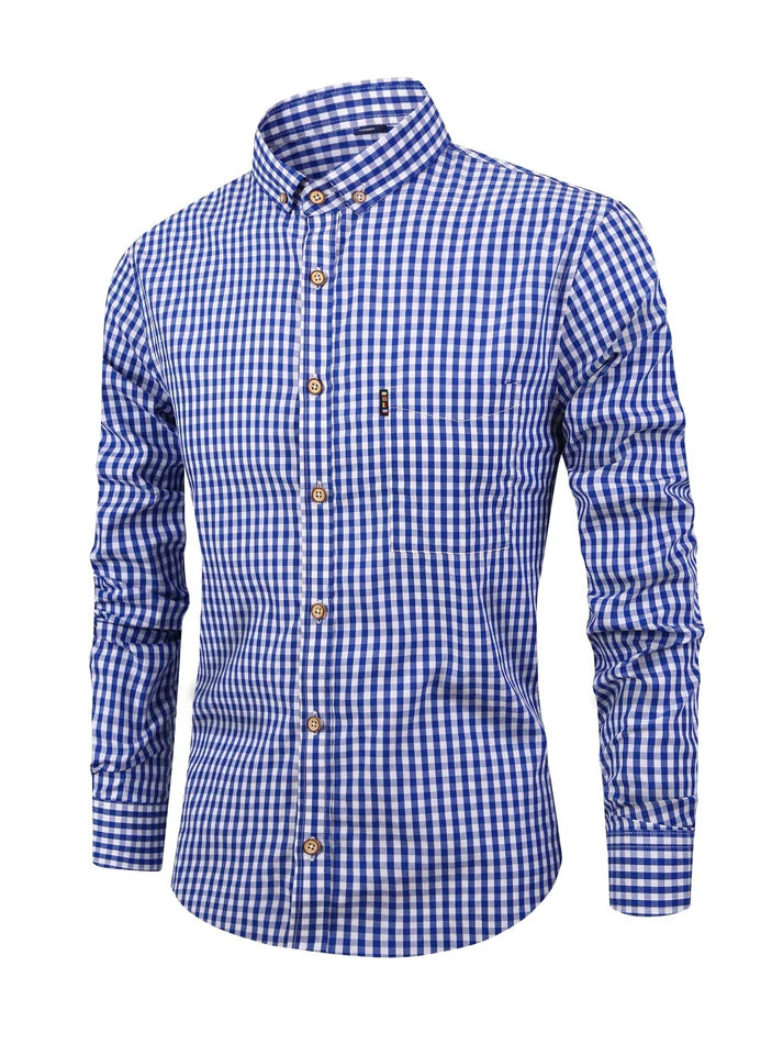 Versatile checked men's shirt 