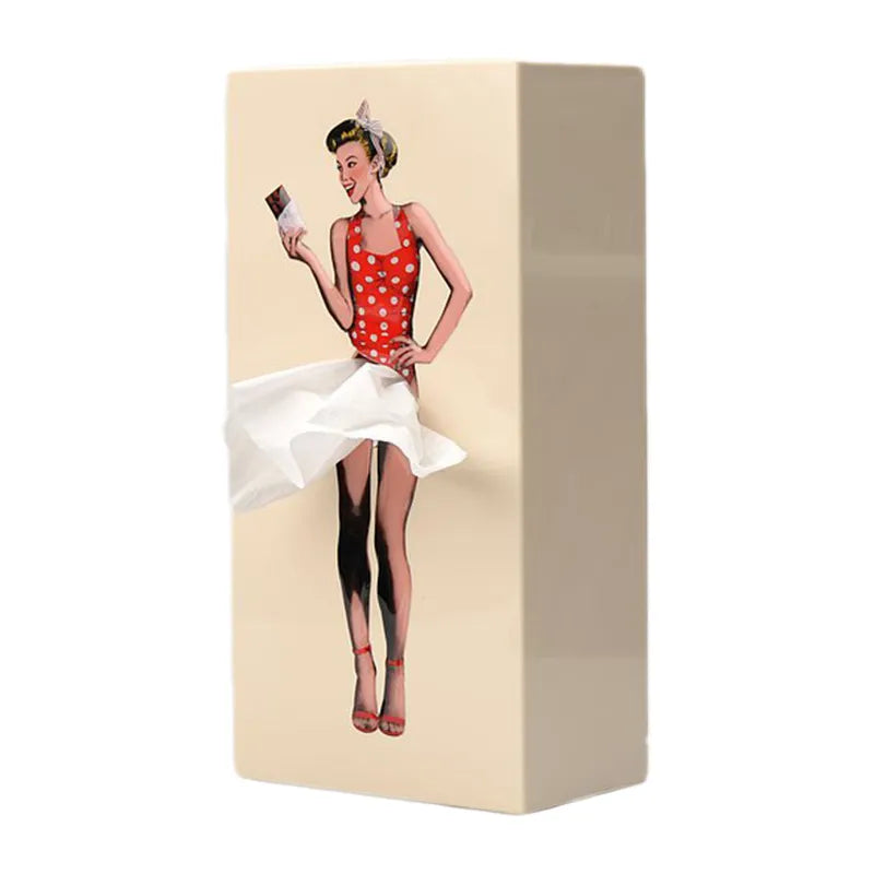 Pinova Tissue Holder | Home Décor | Playful Tissue Box in Retro Pin-Up Style
