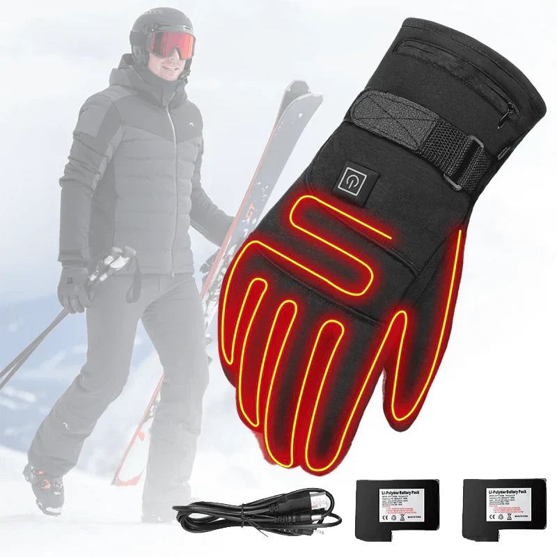 HeatGuard Waterproof Electric Heated Gloves - Always Keep Your Hands Warm - Includes Batteries