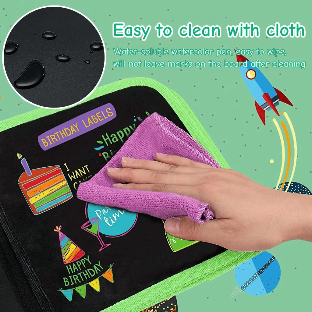 Reusable Learning & Drawing Book for Children – Includes 12 Pens