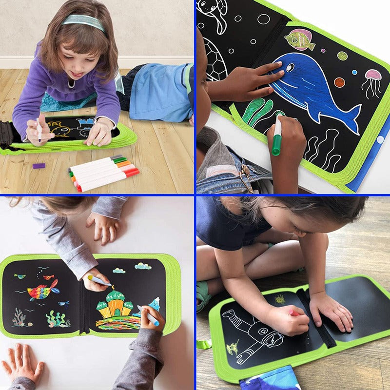 Reusable Learning & Drawing Book for Children – Includes 12 Pens