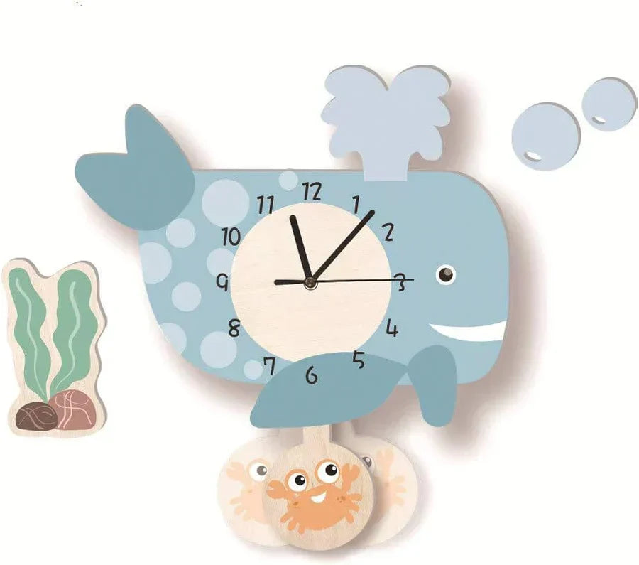 Children's Pendulum Clock with Animal Designs