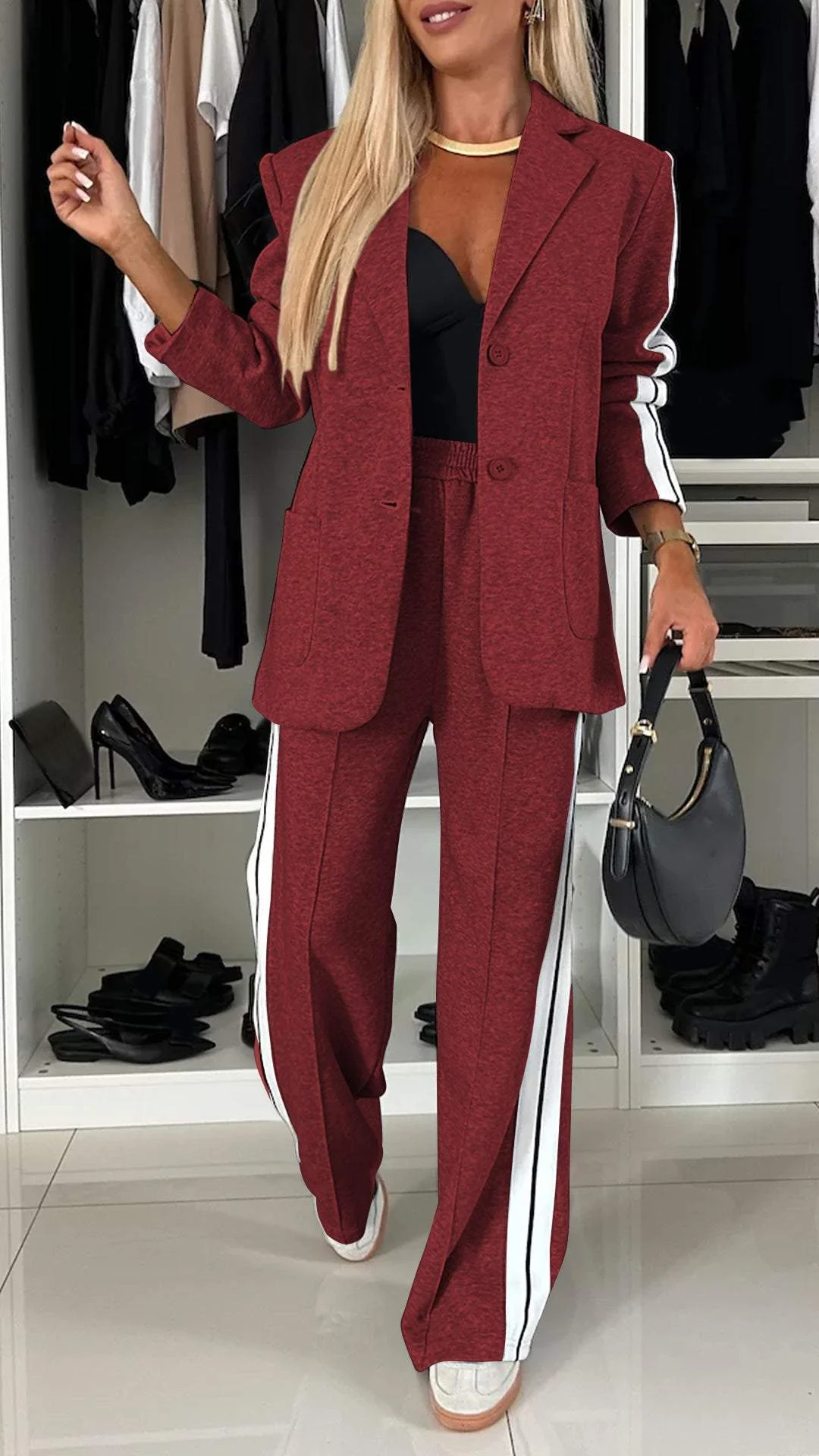 EliteEase VivaSet 2-Piece Set | Relaxed Fit Blazer and Trousers for a Chic Look