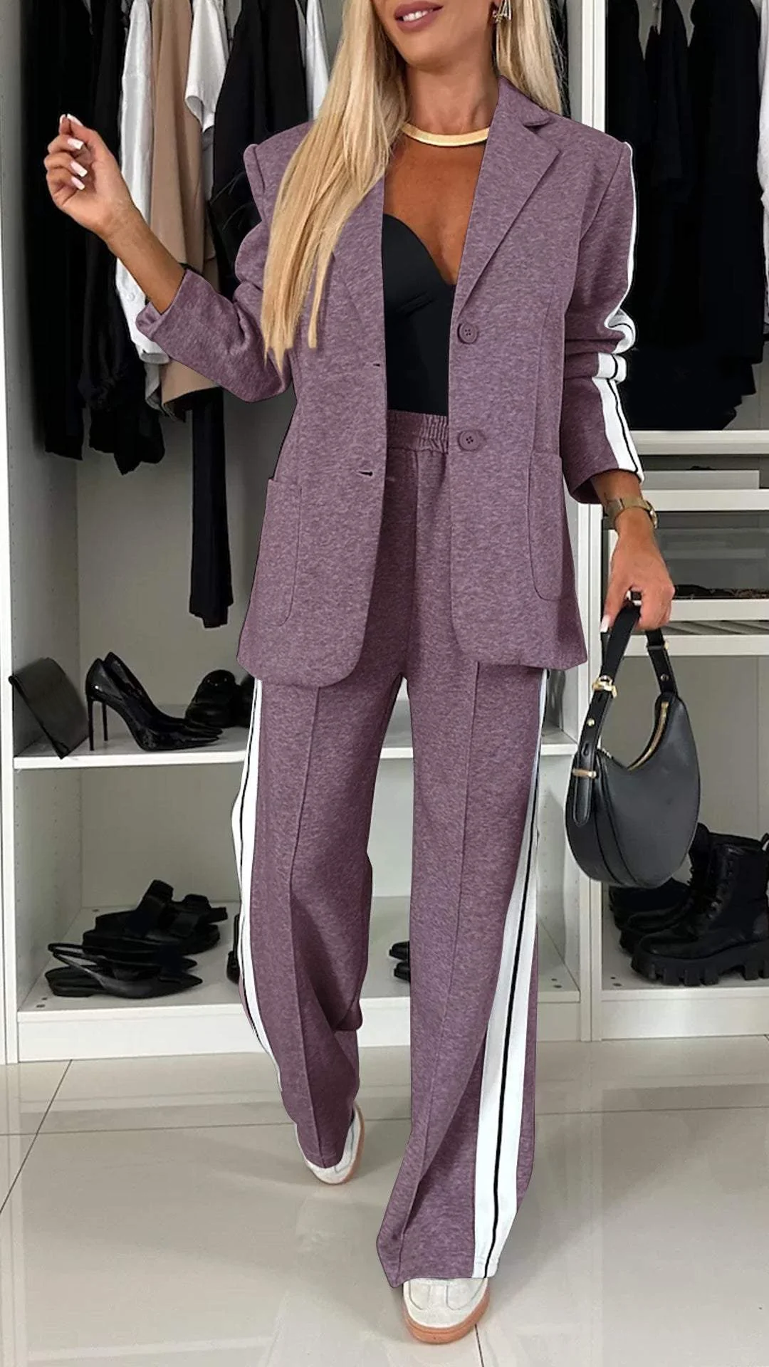EliteEase VivaSet 2-Piece Set | Relaxed Fit Blazer and Trousers for a Chic Look