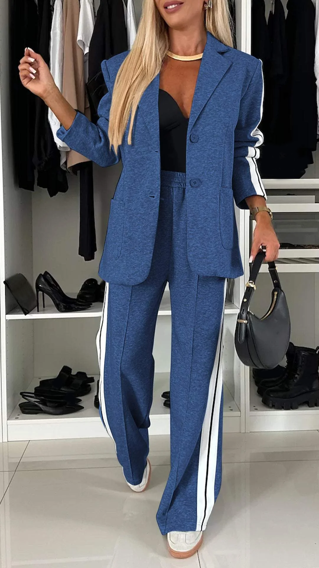 EliteEase VivaSet 2-Piece Set | Relaxed Fit Blazer and Trousers for a Chic Look