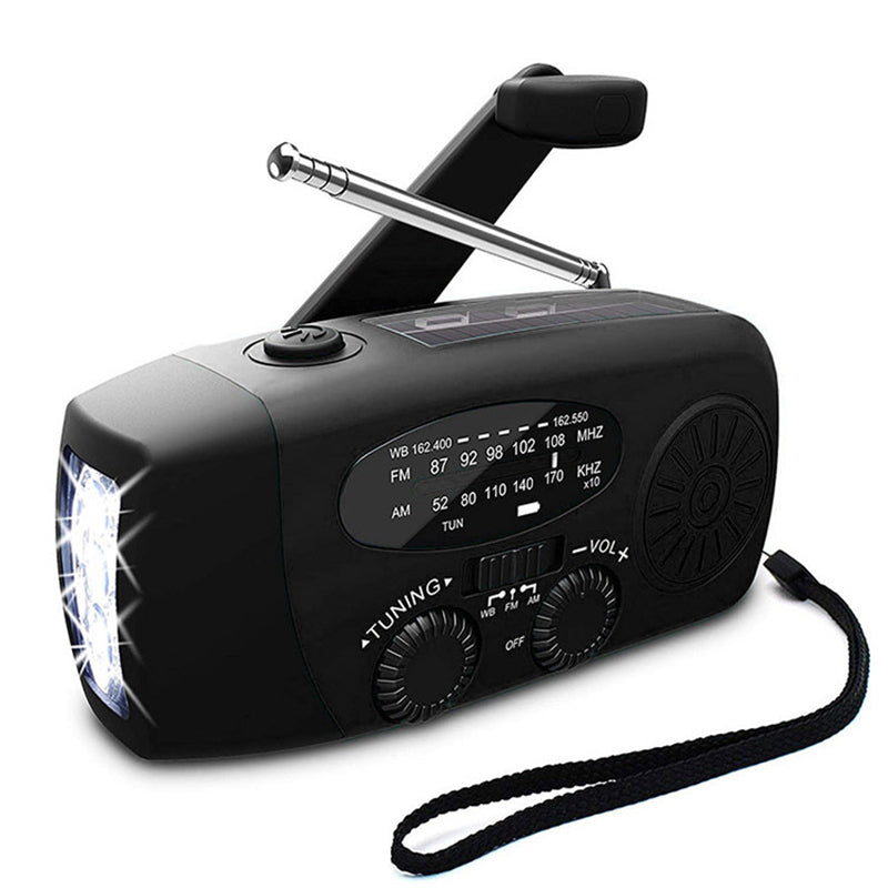 Self-Powered Emergency Radio – Hand-Crank, Solar, Torch & Power Bank – FM/AM Radio, Essential for Disasters and Emergencies