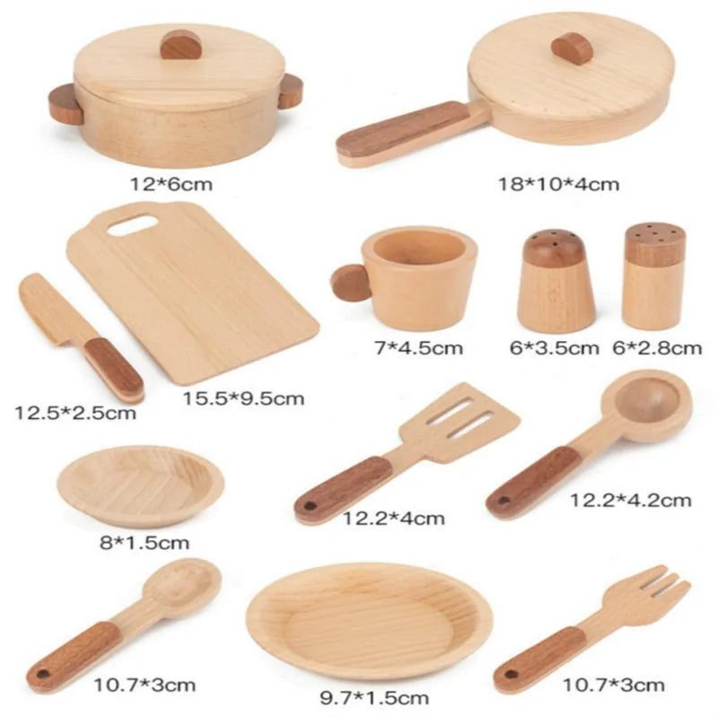 Wooden Kitchen Toy with Log Design for Role Play & Learning Fun