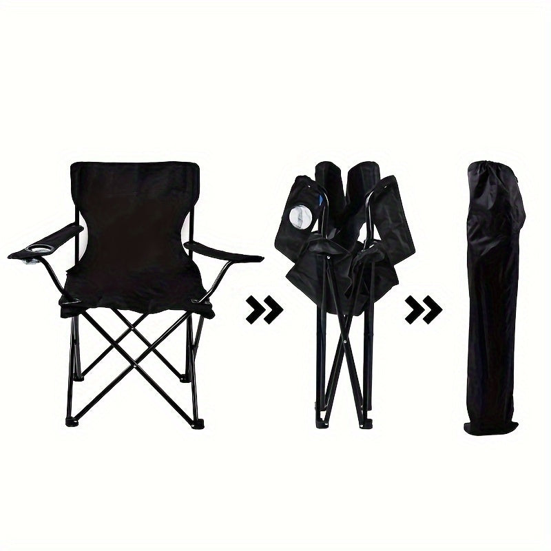 Foldable Camping Chair with Side Pocket - Durable Steel Frame for Outdoor Activities