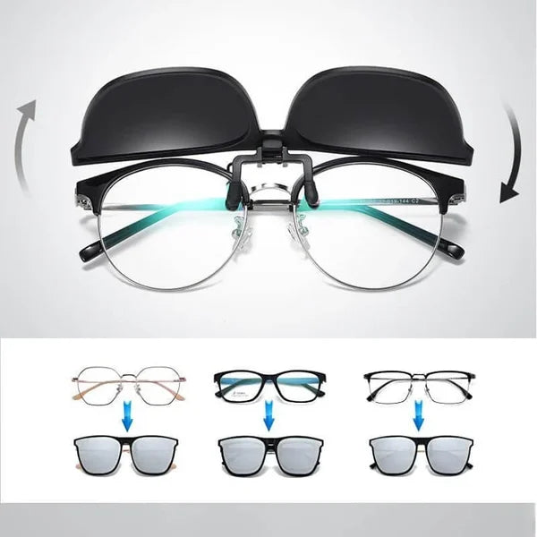 LuxGuard Polarized Clip-On Sunglasses | Stylish UV400 & Anti-Glare Protection