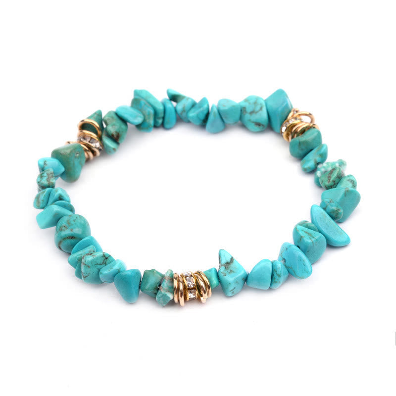 Stylish Bracelet Made of Natural Stones and Crystal Beads - Celine