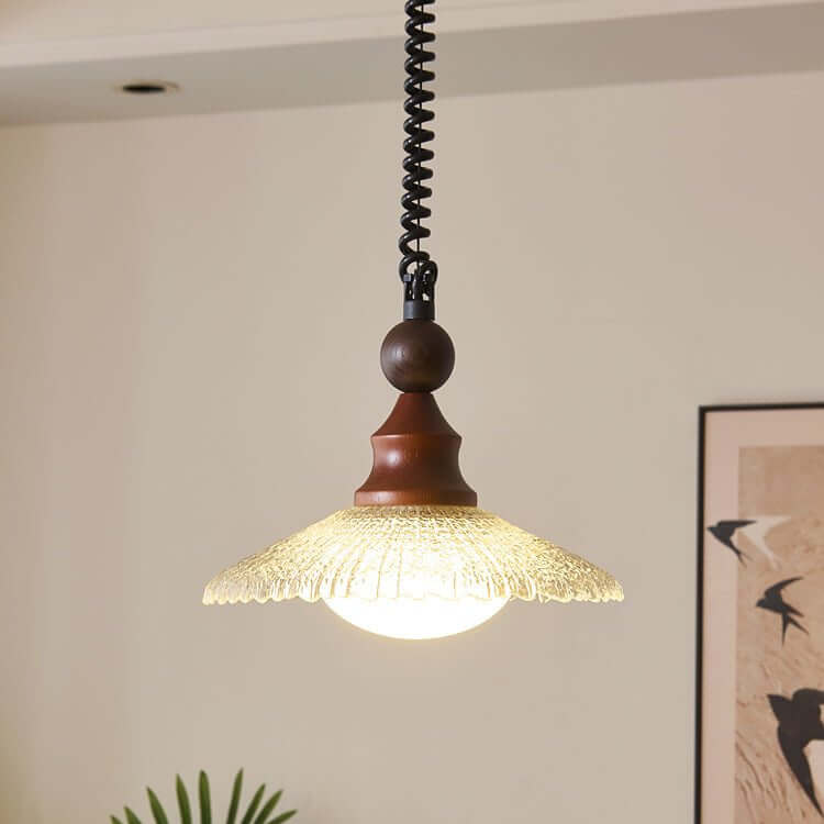 Pendant Light with Wooden Accents