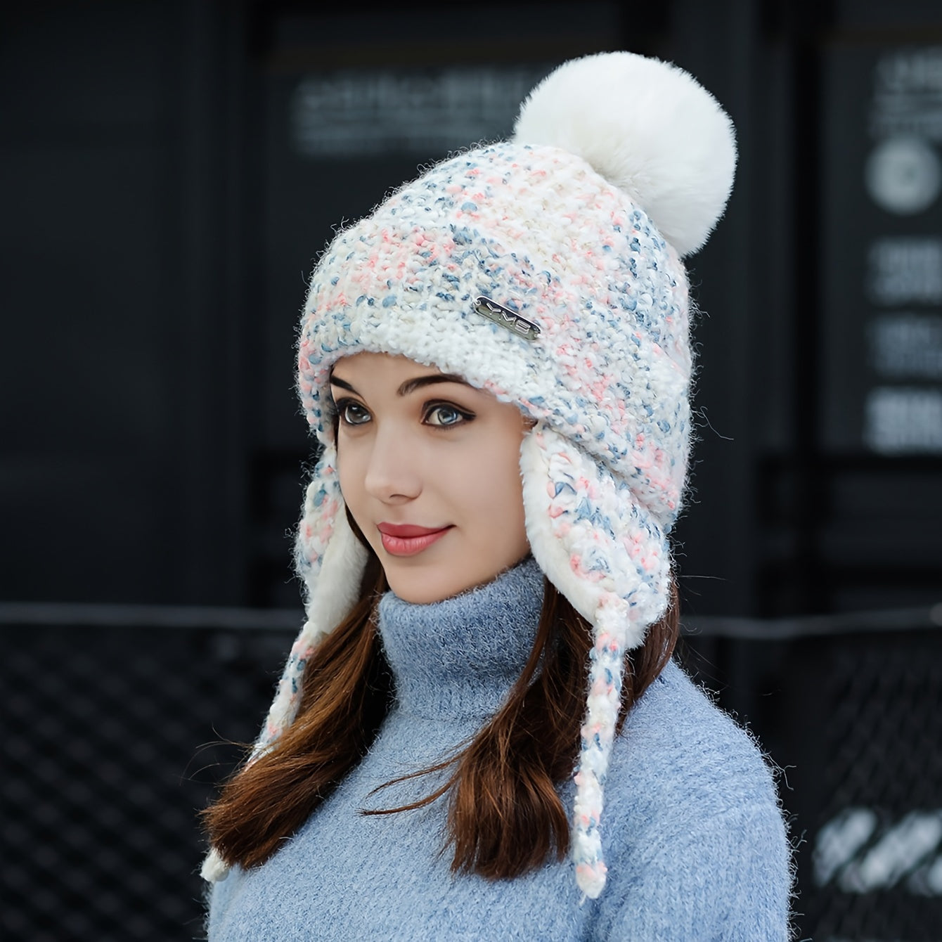 Olivia Warm Winter Hat – Knitted Hat with Fleece and Ear Flaps