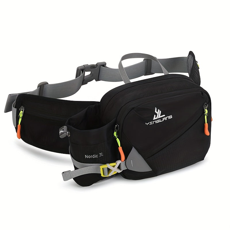 Versatile Running Waist Bag with Water Bottle Holder – Durable Nylon with Zippers for Walking and Marathons