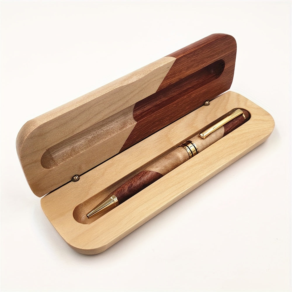 Premium Wooden Pen Box with Luxury Ballpoint Pen – Business and Stylish