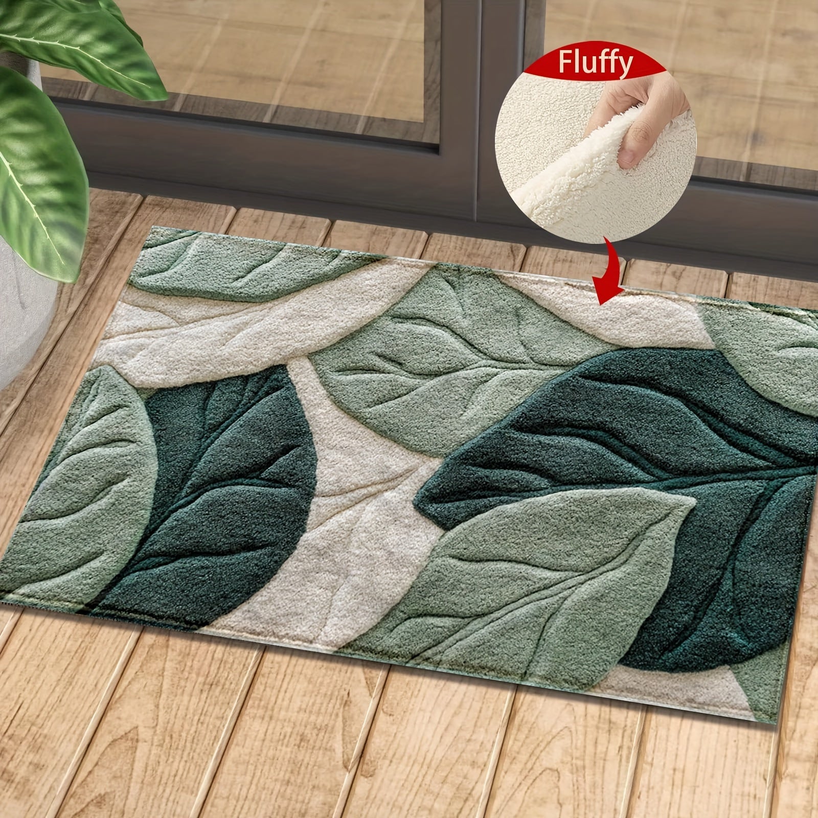 Leaf Bathroom Mat – Absorbent, Plush, and Comfortable for the Bathroom