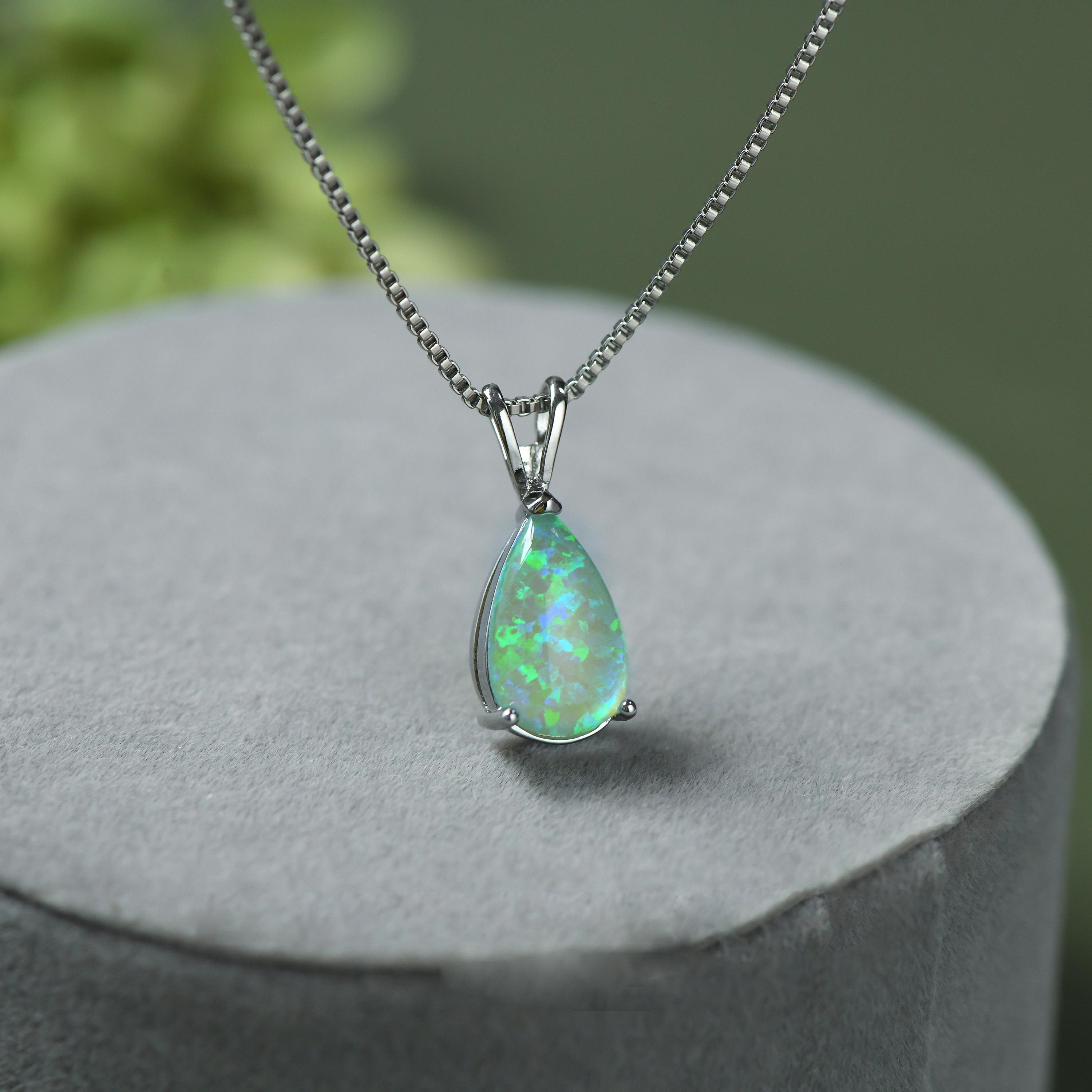 Minimalist Drop Opal Pendant Necklace – Selina
