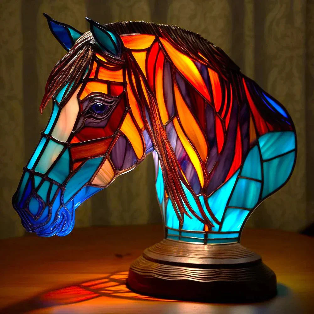 Vibrant Stained Glass Animal Lamps – Artistic Table Decoration