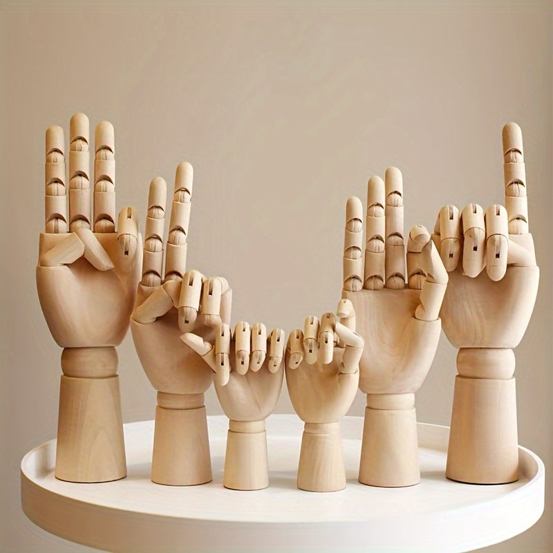 Nordic Creative Wooden Hand Model – Movable and Atmospheric Deco Object