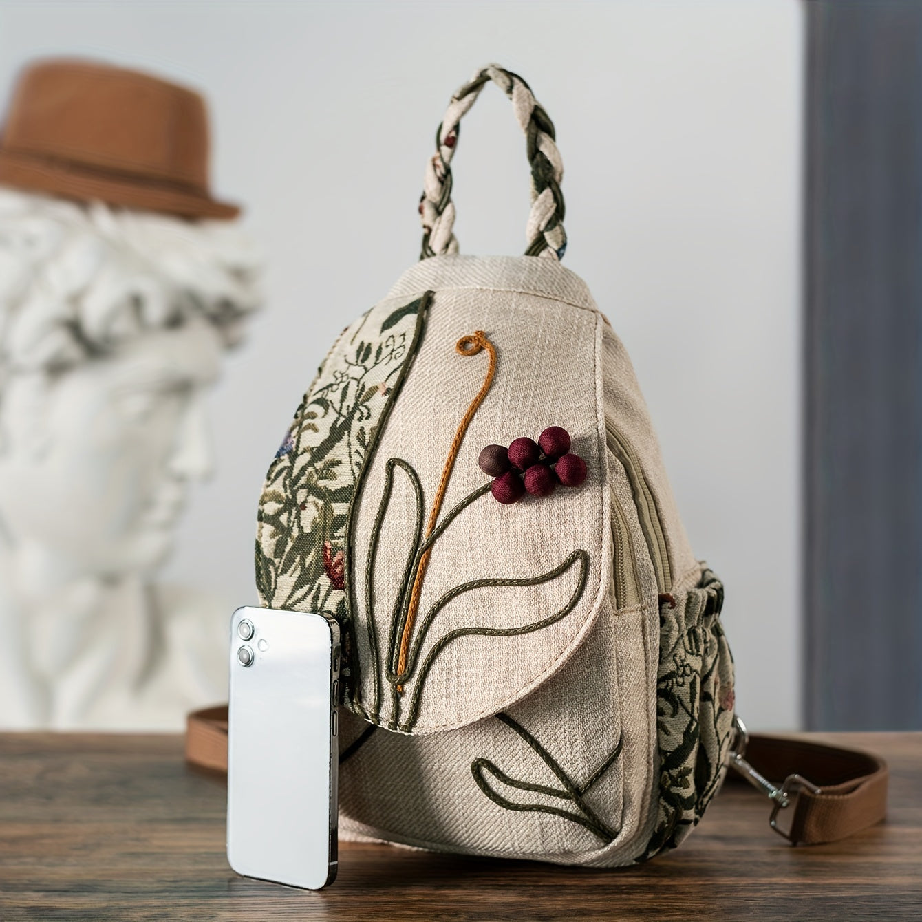 EthnoCharm Embroidered Rucksack – Artistic and Practical