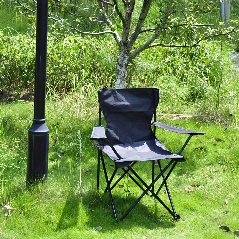 Foldable Camping Chair with Side Pocket - Durable Steel Frame for Outdoor Activities