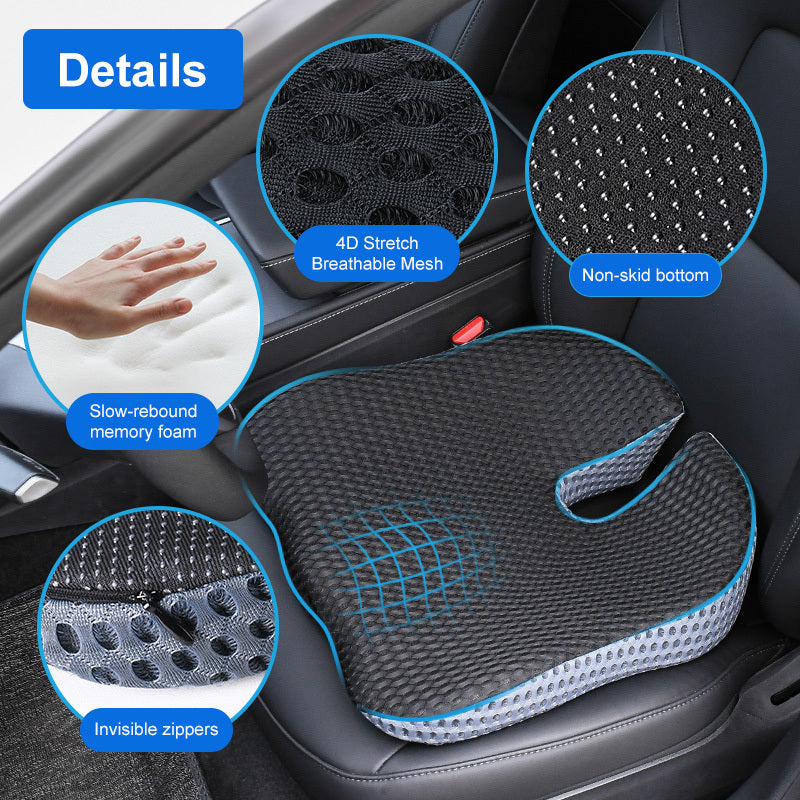 Ergonomic Triangular Car Seat Cushion – Memory Foam Support