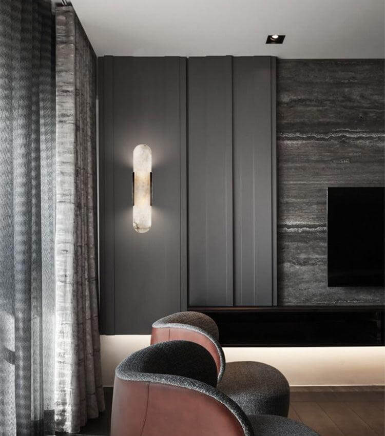 Modern Wall Lamp - Alabaster & Metal