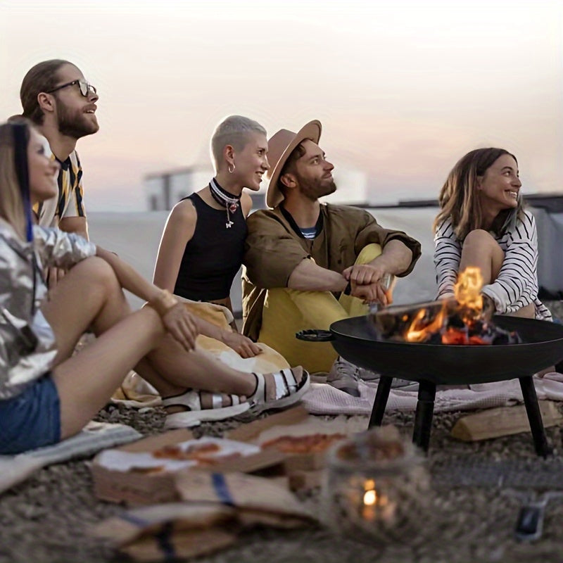 Cast Iron Fire Bowl – Ideal for Barbecuing, Camping, and Garden Lighting