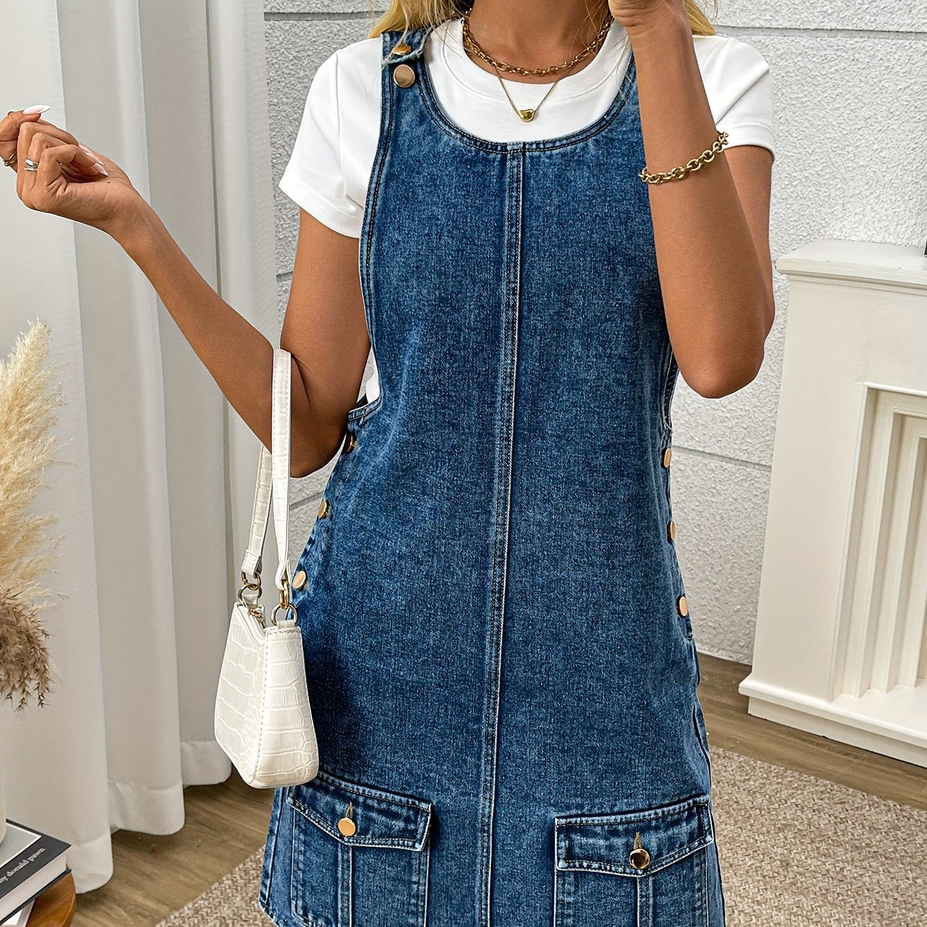 Morin Denim Overall Dress – Casual and Chic