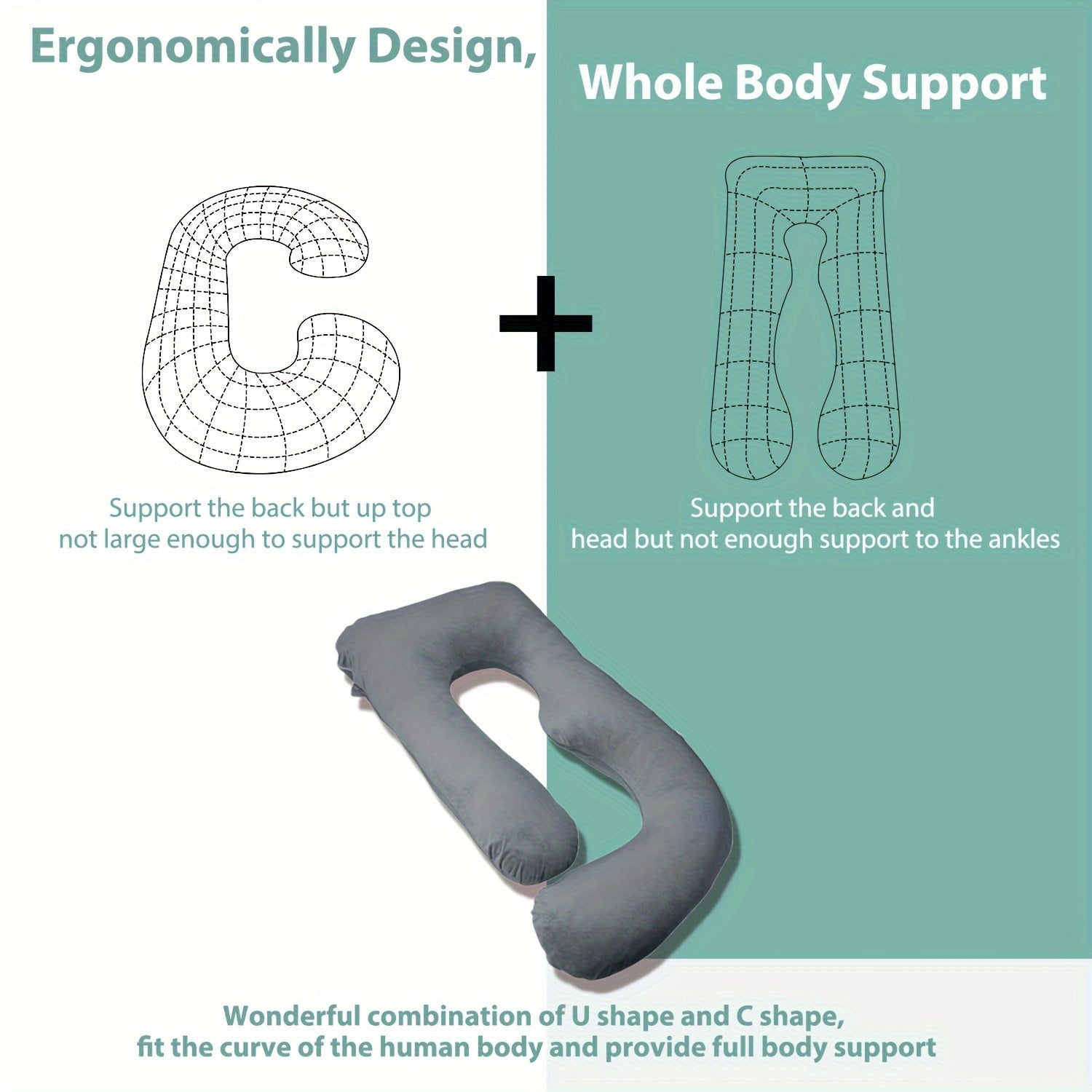 Comfortable J-Shaped Pregnancy Pillow – Full Body Support