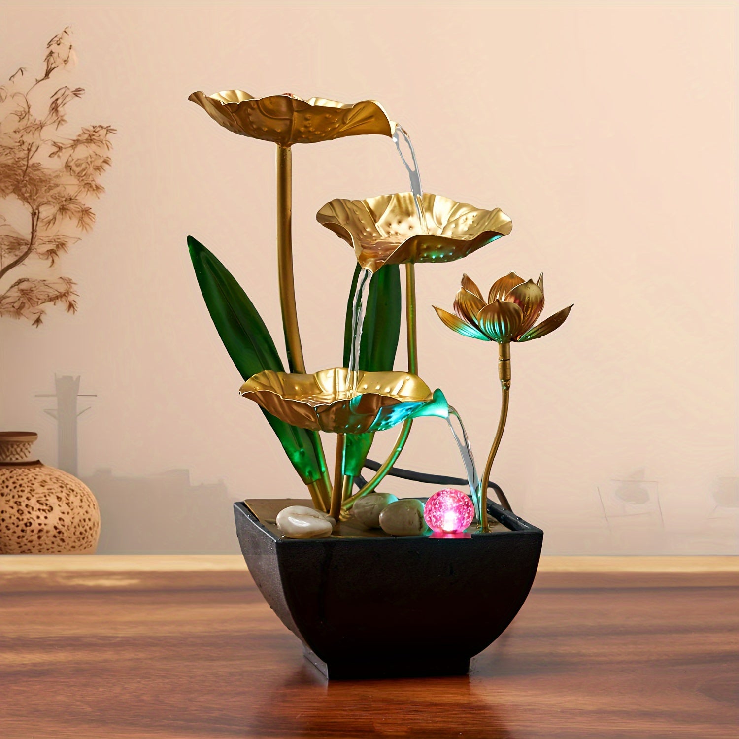 Serene Lotus Indoor Fountain – Calming and Atmospheric