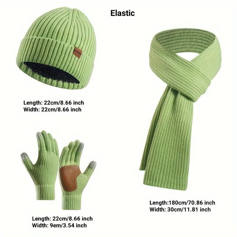 Joyful Winter Set - Beanie, Scarf and Gloves for Couples