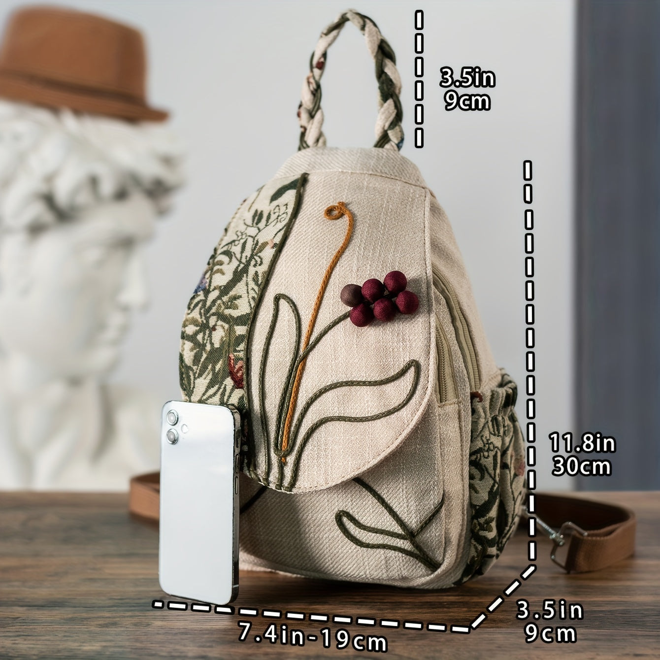 EthnoCharm Embroidered Rucksack – Artistic and Practical