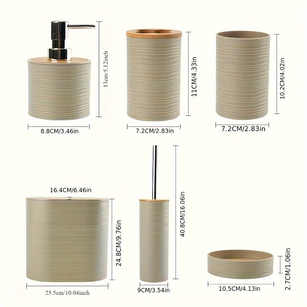 Modern Bathroom Set with Bamboo Accents – Organised and Elegant in One