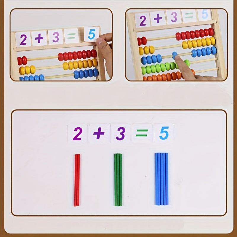 Educational Wooden Abacus – Learn Addition and Subtraction with Colourful Beads