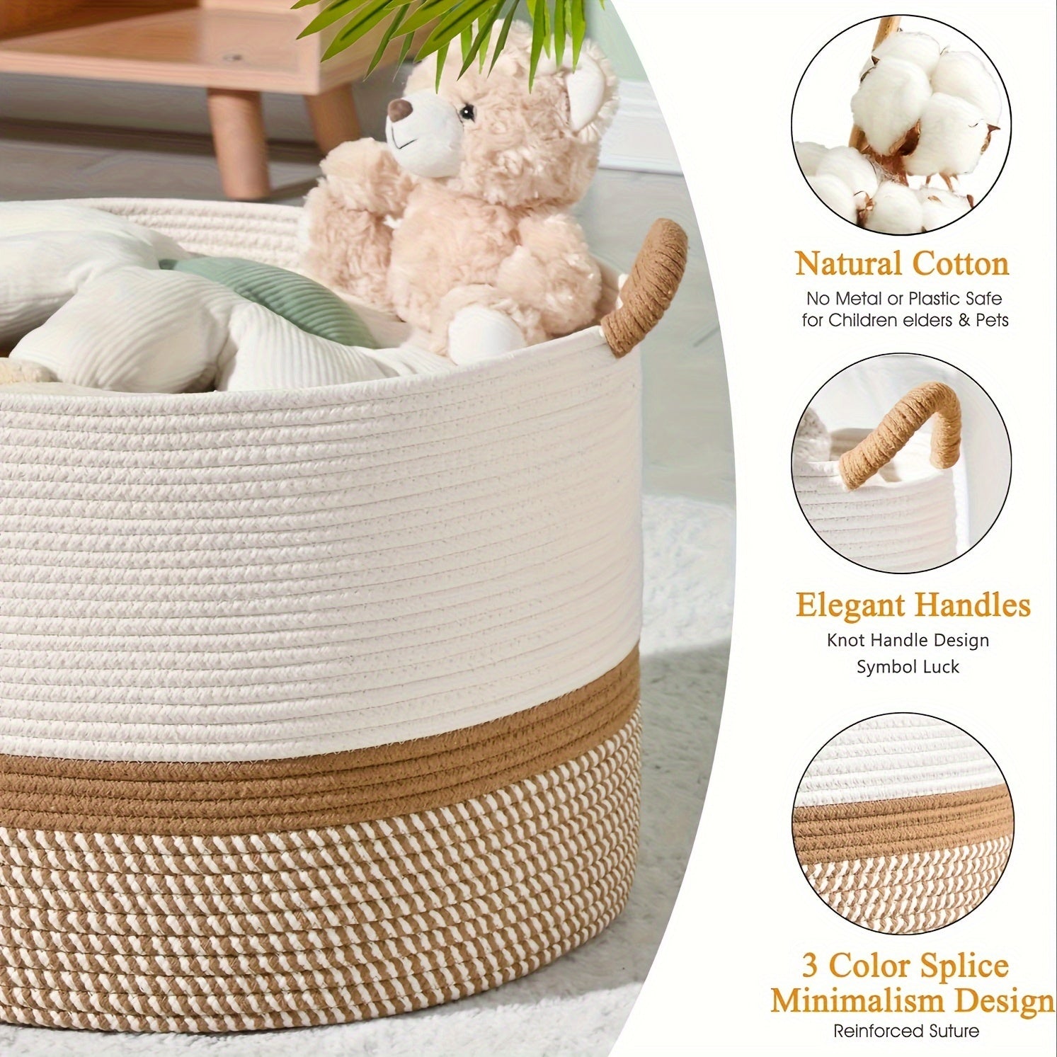 Boho Cotton Storage Basket - Stylish and Practical Solution